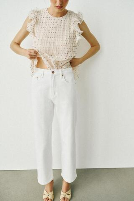 ZARA ДЖИНСЫ Z1975 STRAIGHT С ВЫСОКОЙ ПОСАДКОЙ, БЕЛЫЙ