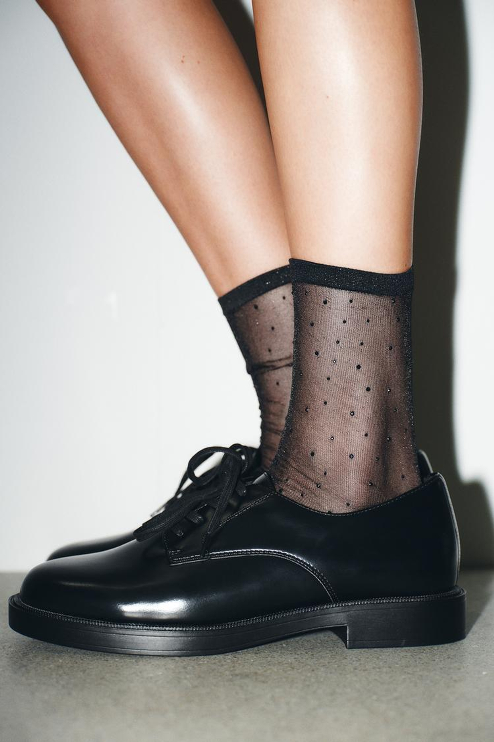 ZARA НОСКИ СО СТРАЗАМИ, ЧЕРНЫЙ