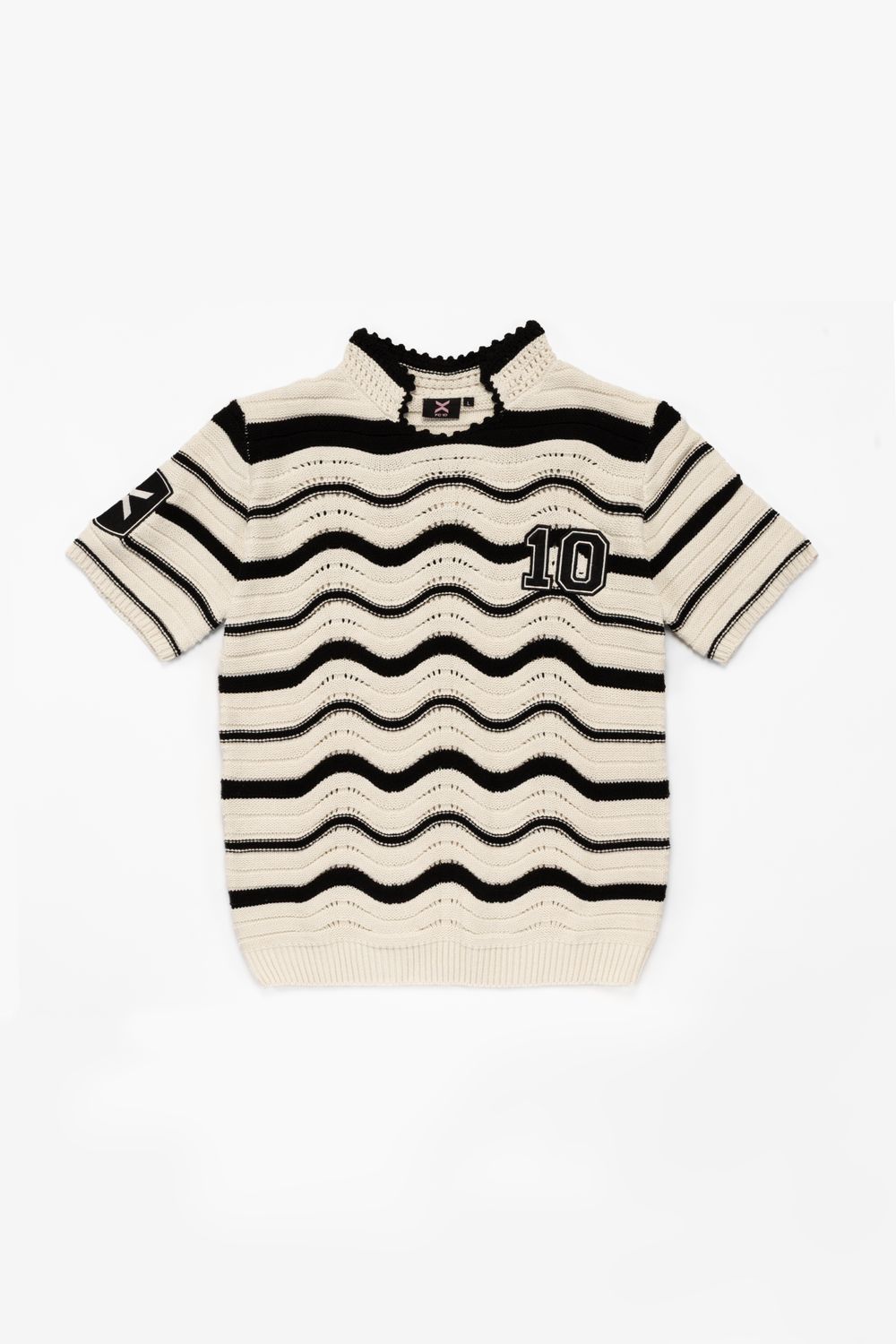 Поло ФК 10 Striped чёрно-молочное