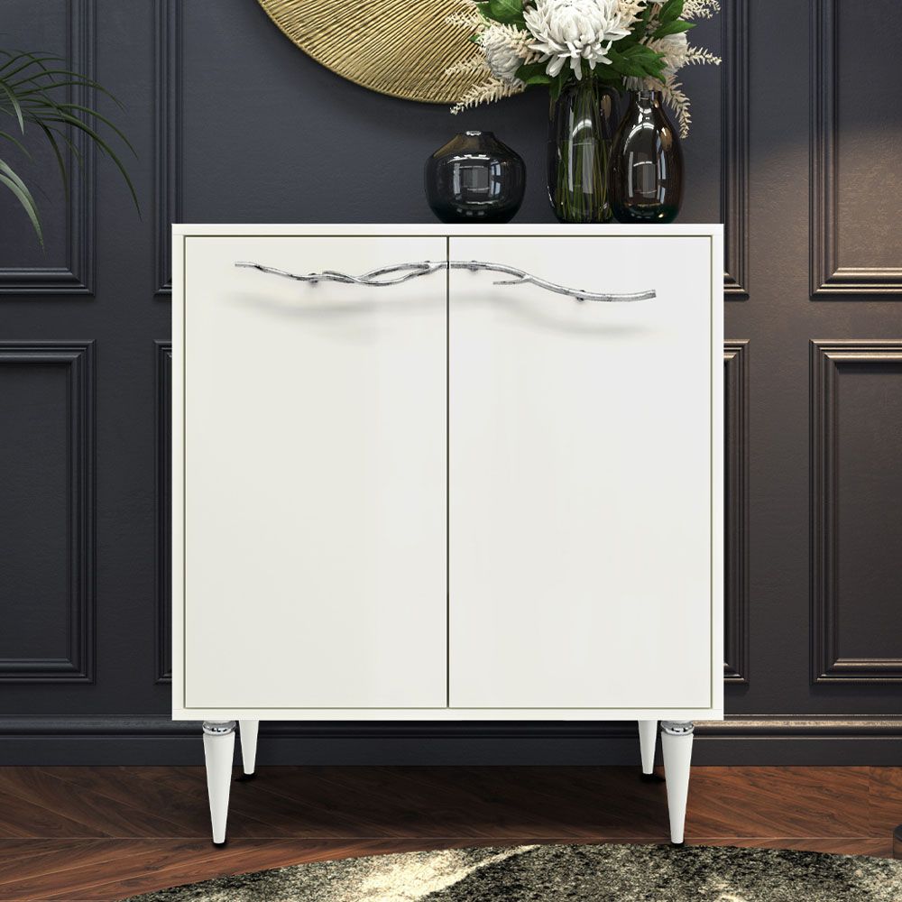 Комод Арт Колор Классик Сильвер с 2 полками Белый опал