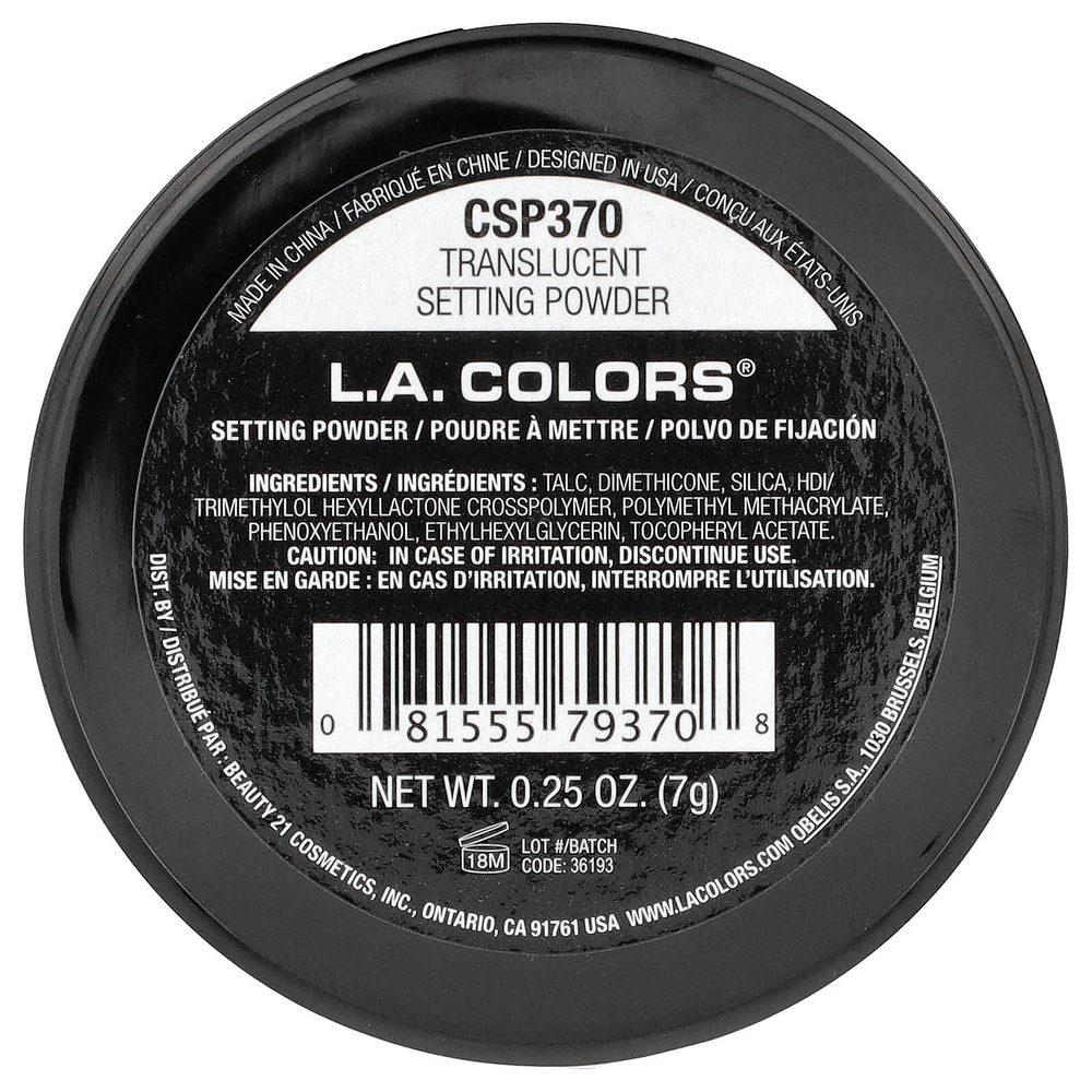 L.A. Colors, фиксированная пудра, CSP370, полупрозрачная, 7 г (0,25 унции)