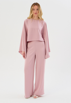 Брюки летние на резинке розовые