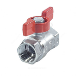 Кран шаровой латунь хром R251D Ду 20 Ру42 ВР бабочка красная Giacomini R251X004