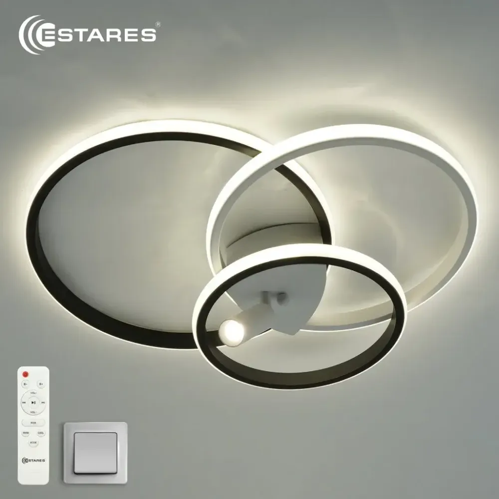 Управляемый светодиодный светильник IDZUMI 80W 3R1DL-RC-510x400x65-WHITE/BLACK/WHITE-220-IP20