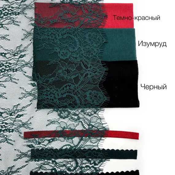 Кружево реснички изумруд (24*290 см)