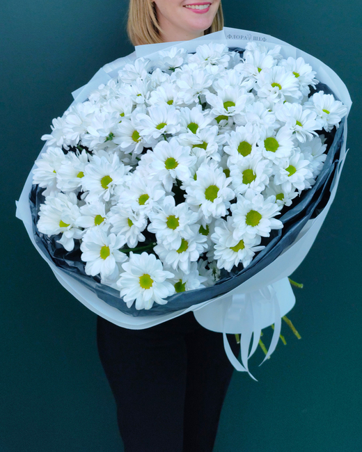 Пышный букет из хризантемы ромашка,15 веток(00376)