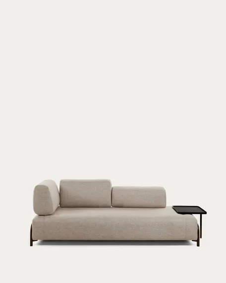 Трехместный диван Compo с большим подносом, бежевый