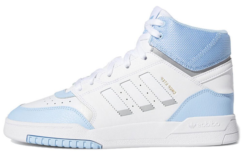 Adidas originals Drop Step non-slip wear-resistant lightweight high-top sneakers women's blue and white