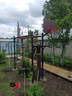 Монтаж уличной шведской стенки Sv Sport Рукоход (4 вертикальных столба)