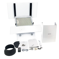 Вытяжка наклонная Ginzzu HKH-215 белое стекло 650м3/час, сенсорное управление, пульт