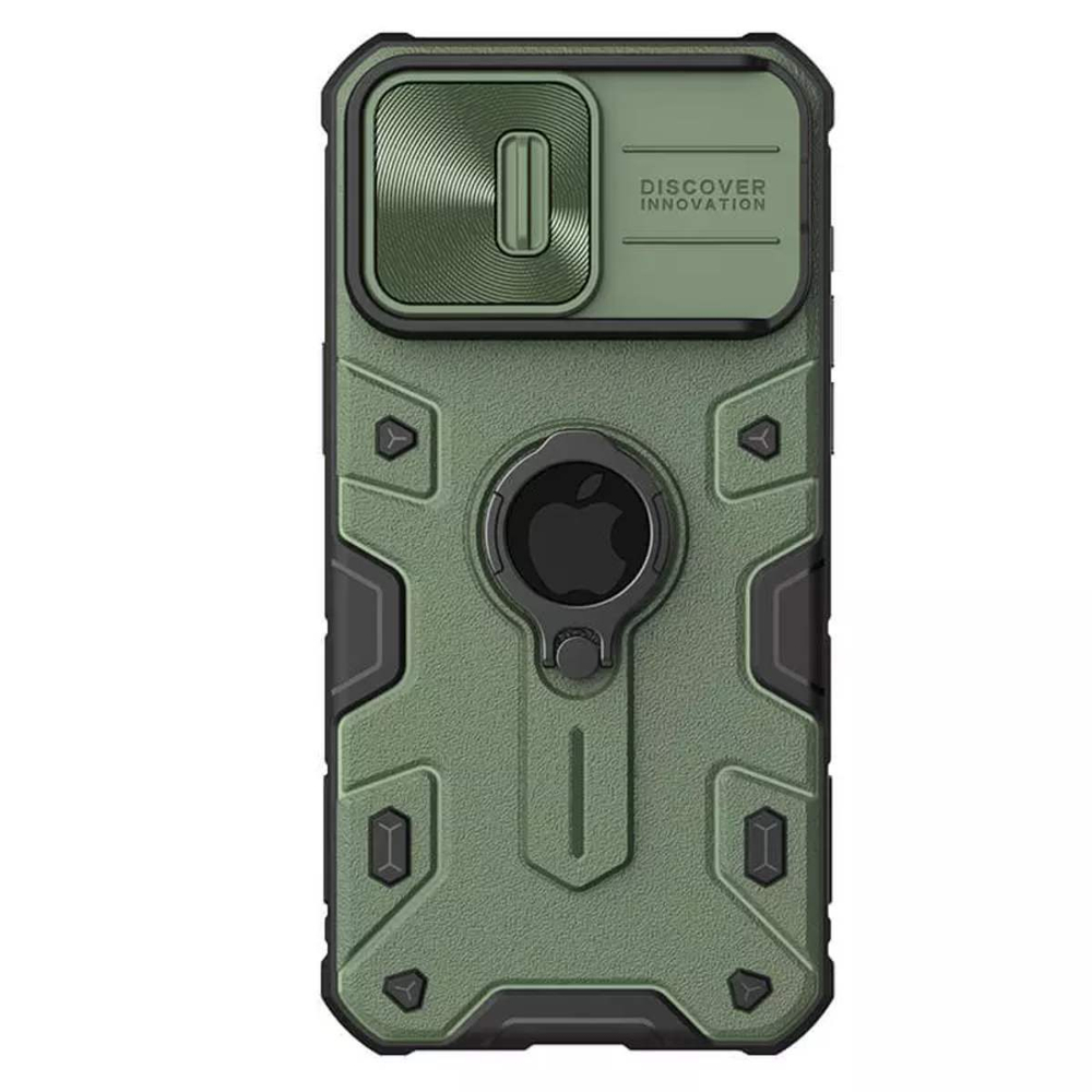 Противоударный чехол с кольцом и защитой камеры Nillkin CamShield Armor Case для iPhone 15 Pro