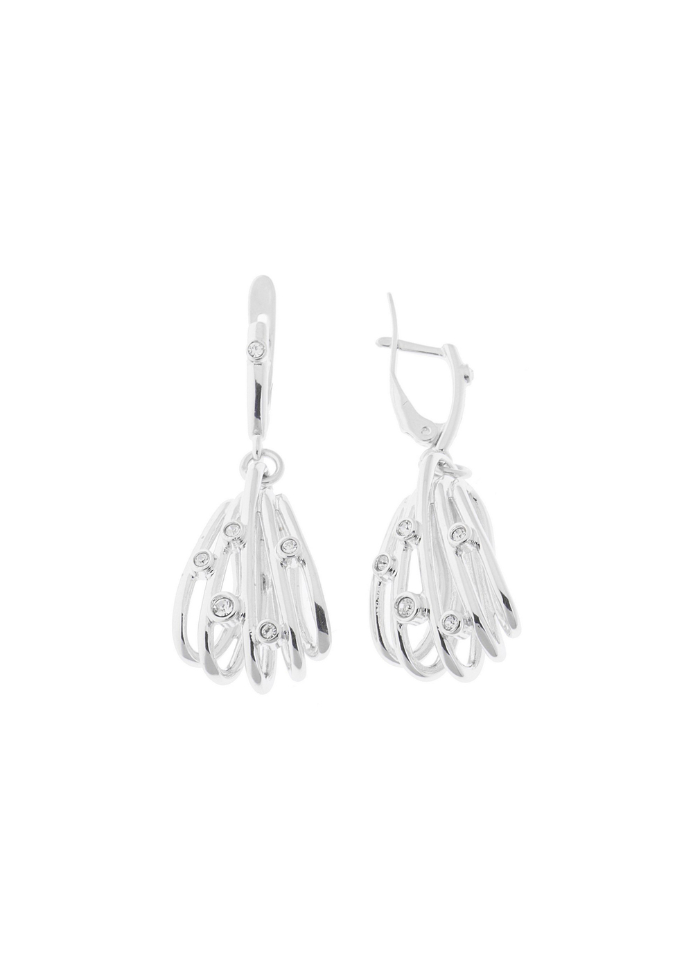 "Ивонту" серьги в родиевом покрытии из коллекции "Balance" от Jenavi  с английским замком