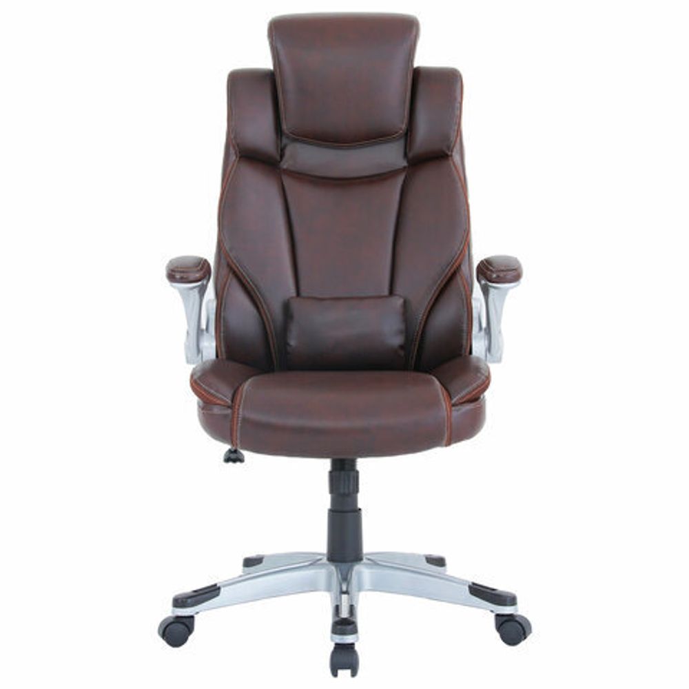 Кресло BRABIX PREMIUM "Phantom EX-553", рециклированная кожа, регулируемый подголовник, коричневое, 532941