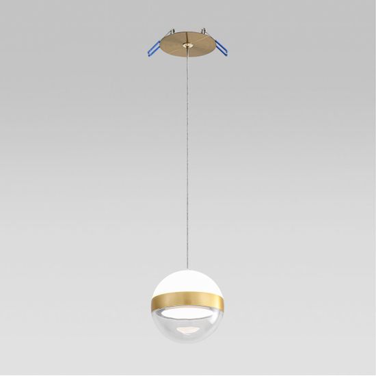 5036/9L L-VISION ODL24 511 ант.бронза/прозрачн/молочный/металл/акрил Подвес LED 9W 4000K 480лм RONI