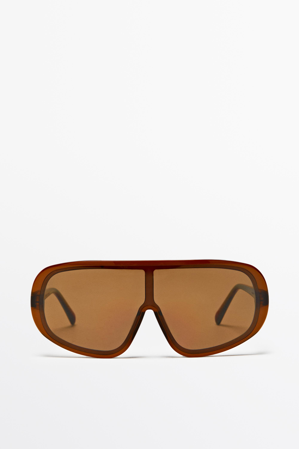 Massimo Dutti Массивные солнцезащитные очки с облегающей оправой, карамельный