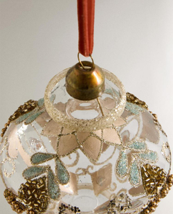 ZARA HOME НОВОГОДНЕЕ ЕЛОЧНОЕ УКРАШЕНИЕ С БУСИНАМИ, ЗОЛОТИСТЫЙ