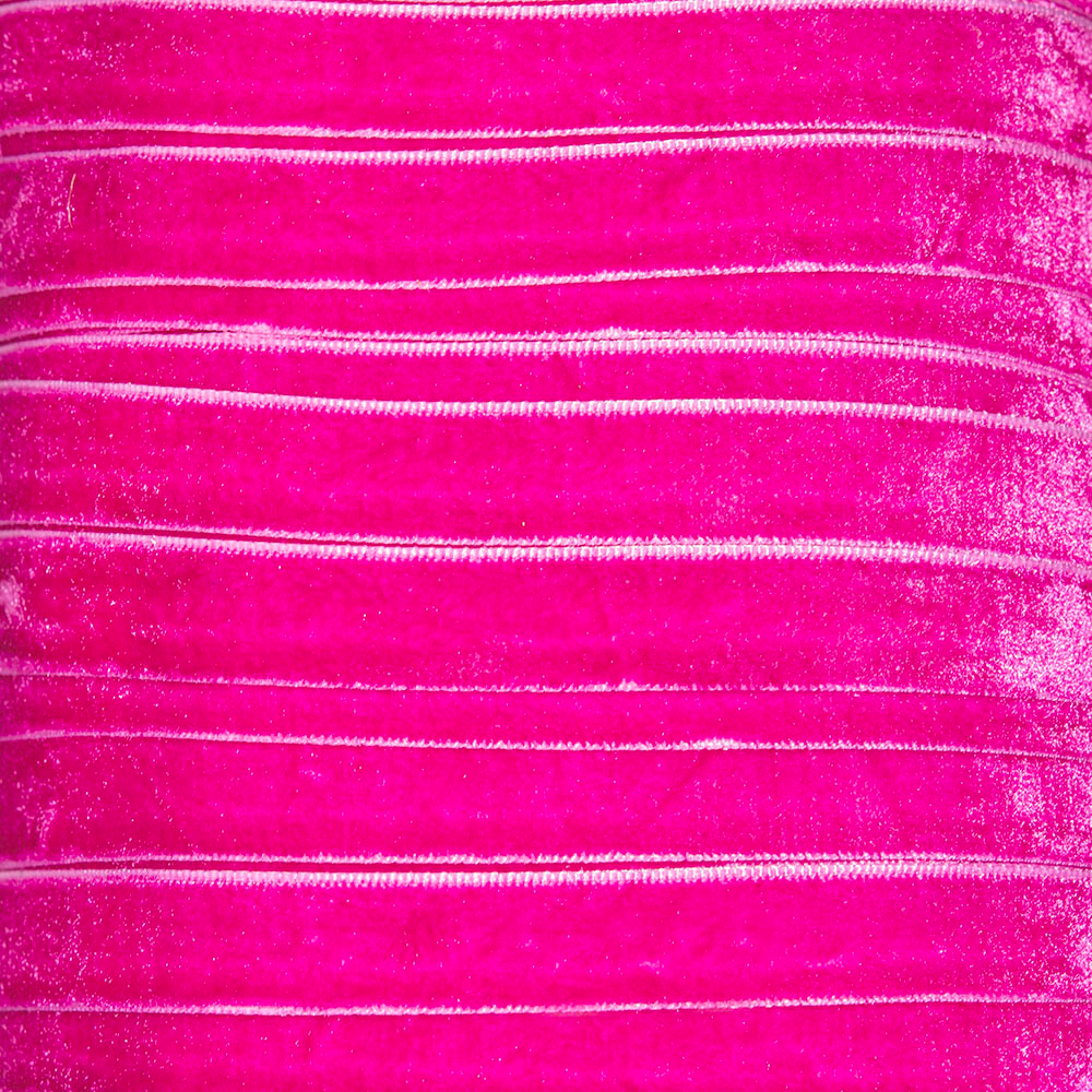 Лента бархатная, 12мм, оттенок "Фуксия"