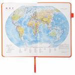 Ежедневник недатированный А5 138x213 мм BRAUBERG "Finest" под кожу, резинка, 136 л., оранжевый, 111873