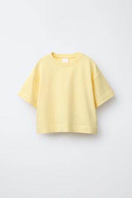 ZARA ОДНОТОННАЯ ФУТБОЛКА HEAVY WEIGHT, ЖЕЛТЫЙ