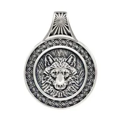 Подвеска Велес Волк из серебра