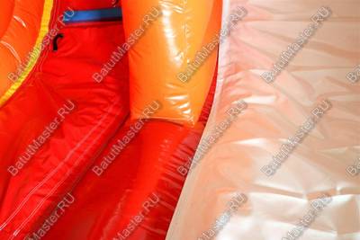 Надувной батут "Слоник в джунглях с двумя лестницами и широким скатом" 6*5*5.5 м