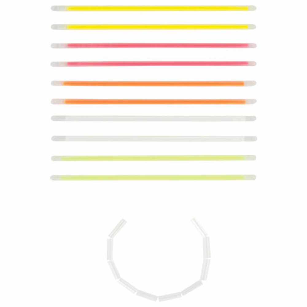 Светящиеся (неоновые) палочки-браслеты ЮНЛАНДИЯ, набор 10 штук в тубе, ассорти, 662595