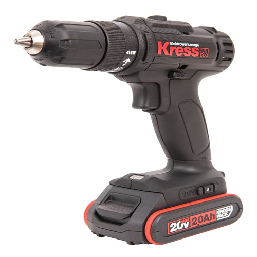 Дрель-шуруповерт 20V Kress 60Нм, 2хАКБ 2Ач и ЗУ, кейс