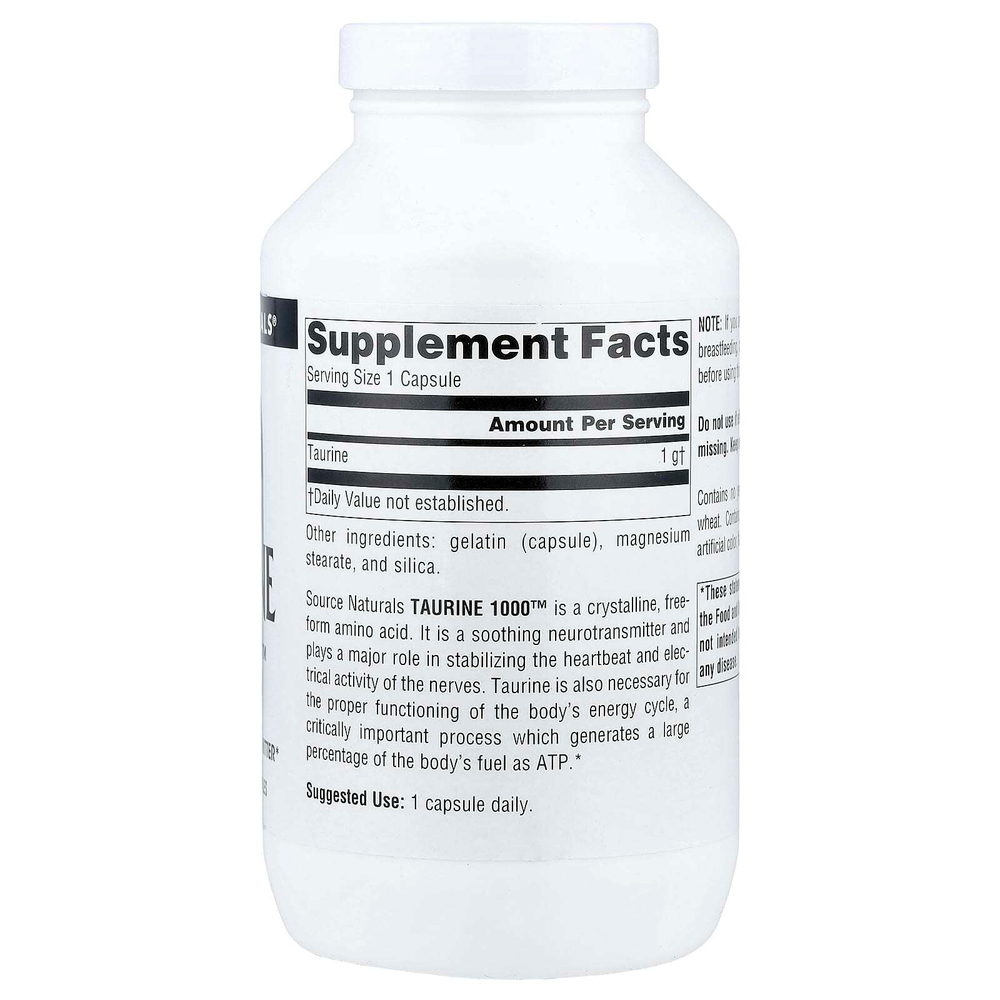 Source Naturals, Taurine 1000™, 1000 мг, 240 капсул