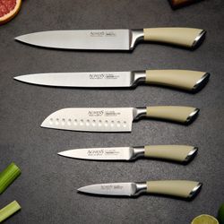 НАБОР НОЖЕЙ AGNESS 6 ПР.С МАГНИТНЫМ ДЕРЖАТЕЛЕМ И РУЧКОЙ ИЗ НЕРЖ.СТАЛИ (КОР=6НАБОР.)