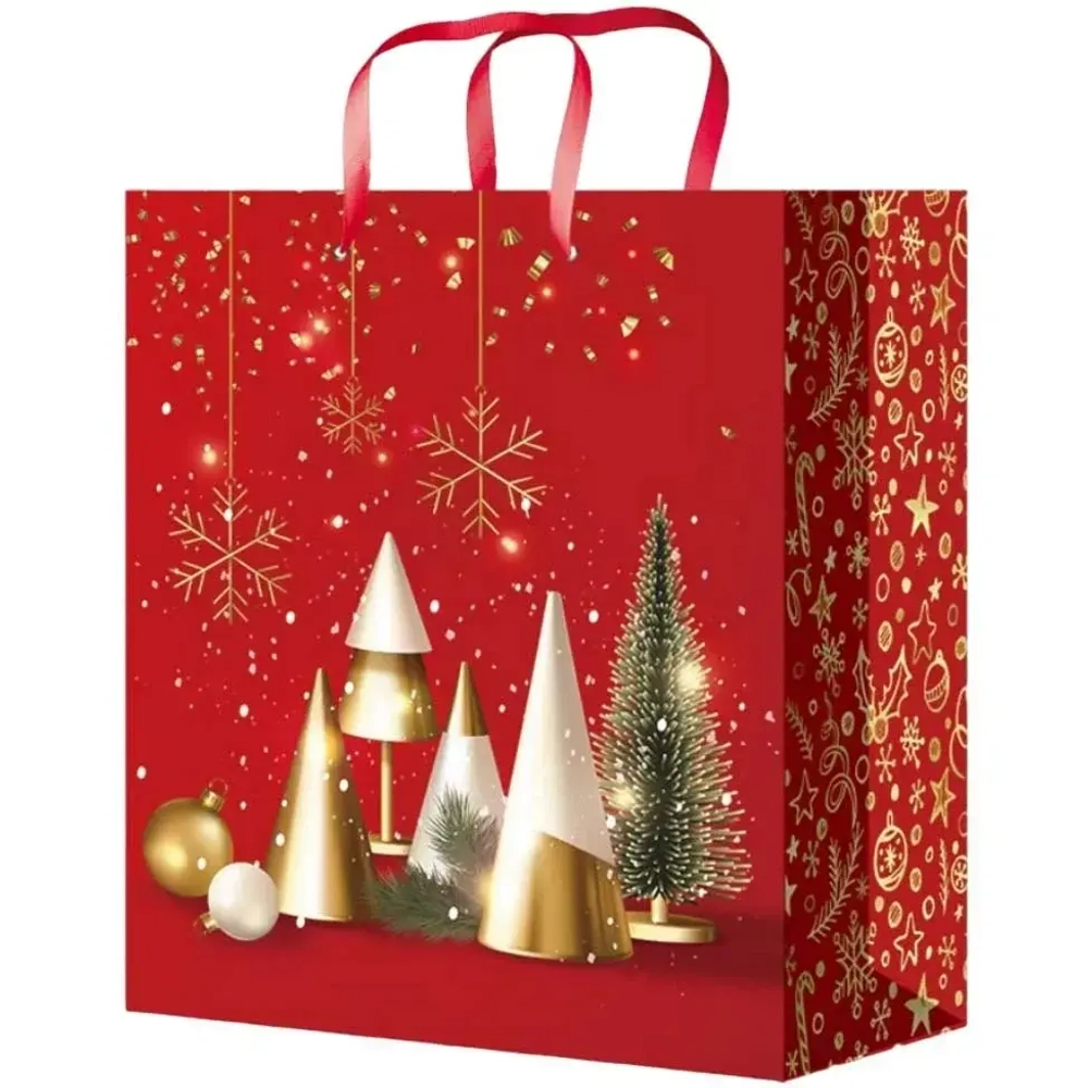 Пакет подарочный с глянцевой ламинацией 18*23*10см «Зимний модерн»