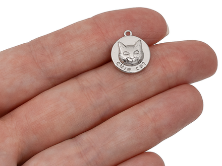 Подвеска круглая "Cuie cat" 13мм
