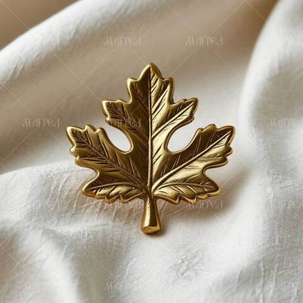 Ручка латунная мебельная кноб Кленовый Лист