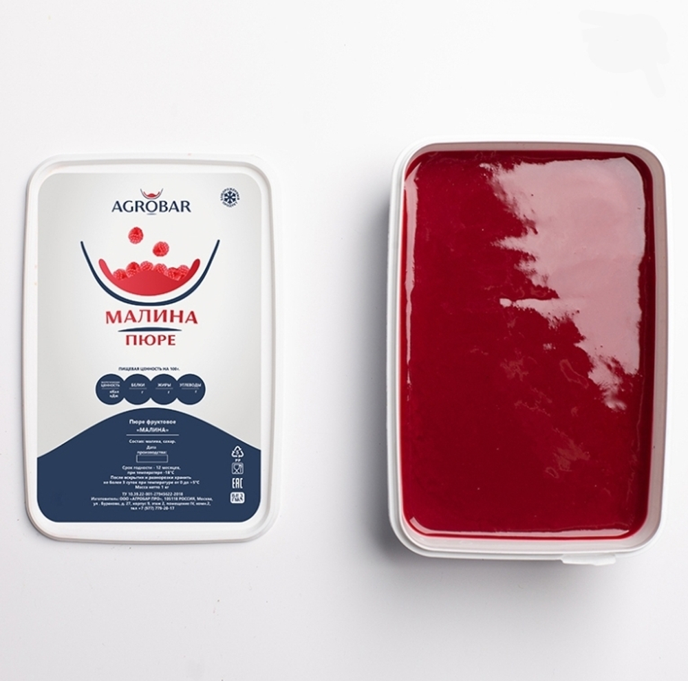 Пюре Малина Агробар замороженное, 250 гр