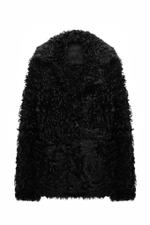 Чёрная двусторонняя шуба-дублёнка