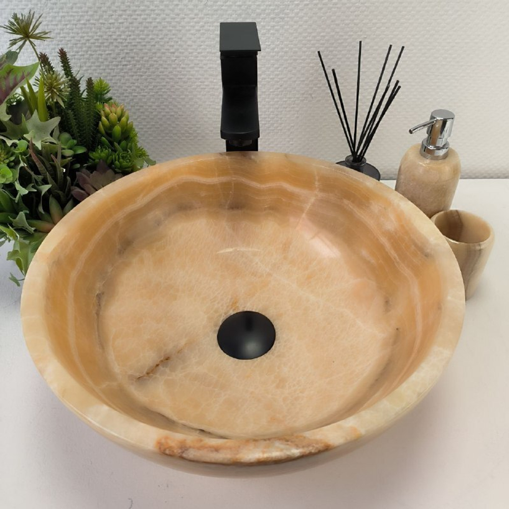 Раковина из оникса Bowl Yellow TinLip BO-62893 40*40*15 140