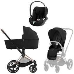 Коляска 3 в 1 Cybex Priam IV Rosegold complete и автокресло Cloud T i-Size Sepia Black Sepia Black