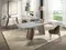 Раздвижной обеденный стол 1193 из керамики в мраморной отделке, стали и ореха