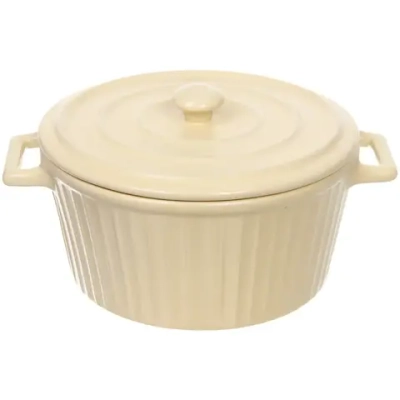 Кастрюля керамическая для запекания 2л «Акварель» 22*18*10см, бежевая