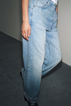 ZARA ДЖИНСЫ BAGGY С НИЗКОЙ ПОСАДКОЙ — ZW COLLECTION, СИНИЙ