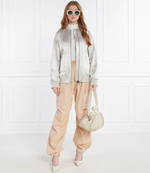 Сатиновая куртка бомбер Max Mara Leisure - серебряный(164810386)