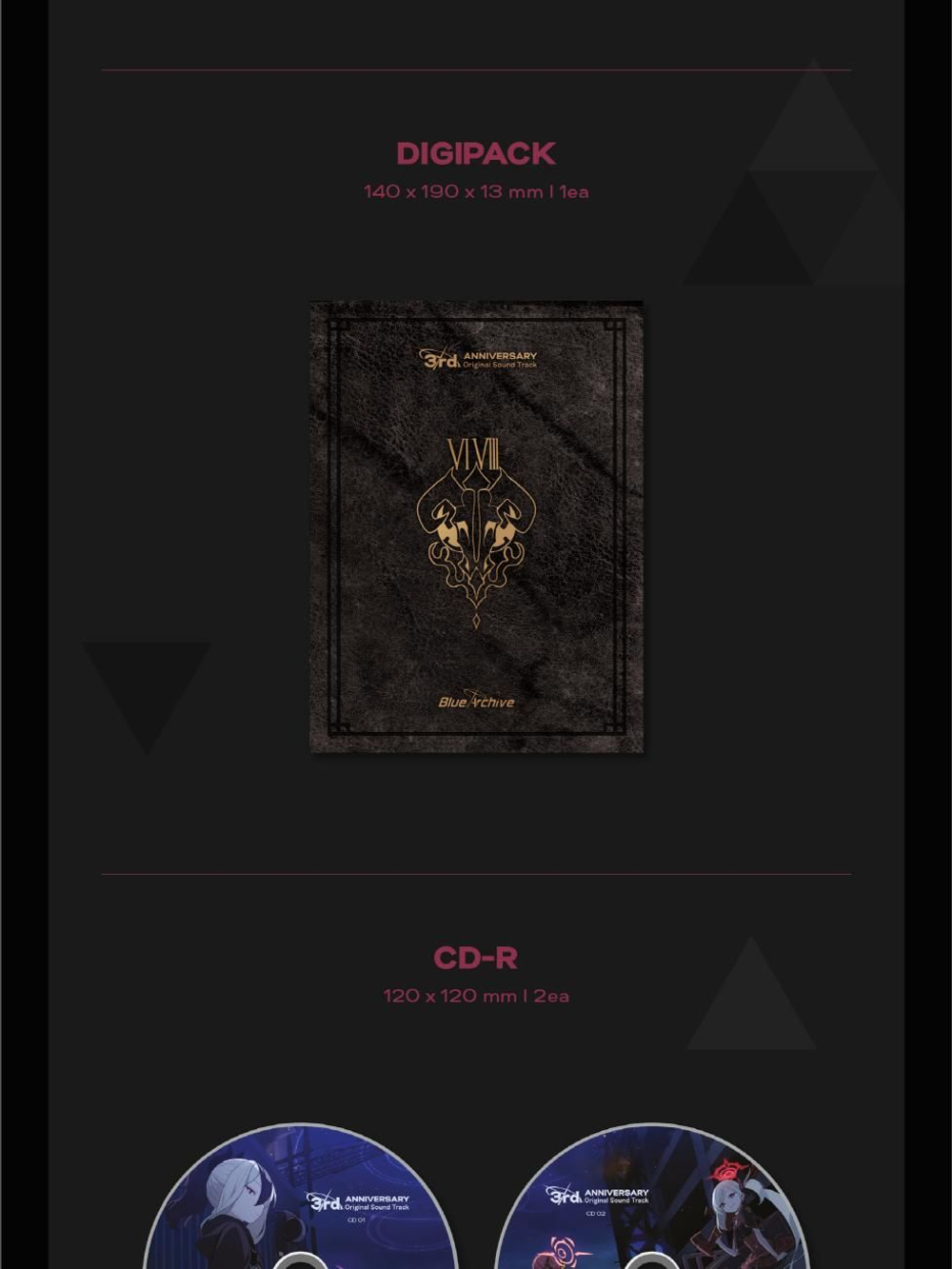 Альбом BLUE ARCHIVE 3RD ANNIVERSARY OST CD ALBUM PACKAGE