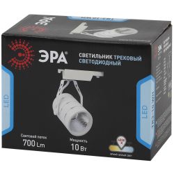 Трековый светильник однофазный ЭРА TR3 - 10 WH светодиодный COB 10Вт 4000К 700Лм белый | Однофазные светильники LED