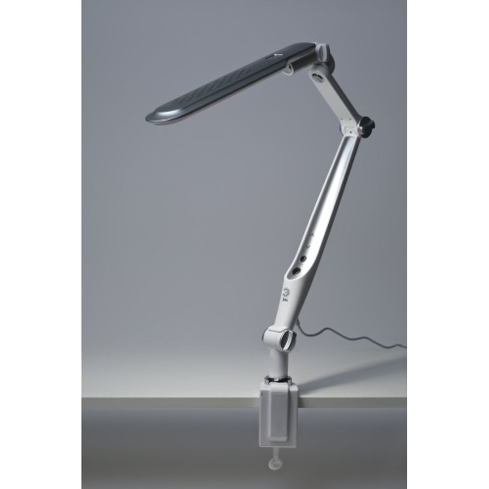 Настольный светильник ЭРА NLED-496-12W-S светодиодный на струбцине серебро