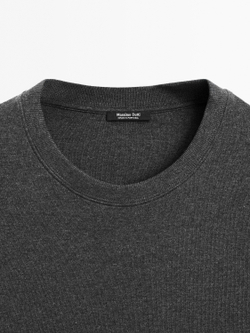 Massimo Dutti Футболка с коротким рукавом из 100% хлопка, антрацитово-серый