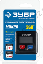 ЗУБР МИКРО, 4 Х 90°, ±0.1, электронный уровень-уклономер, Профессионал (34743)