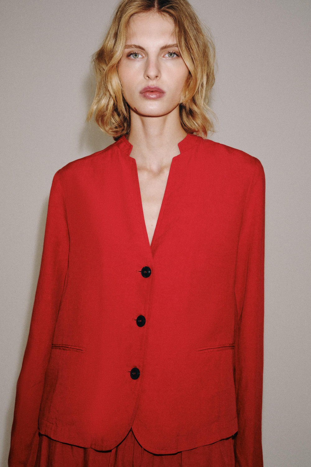 ZARA КУРТКА ZW COLLECTION, КРАСНЫЙ