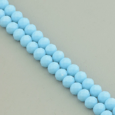 Нитка Чешский хрусталь 43 см. 8 мм. (Без замка) - Голубая