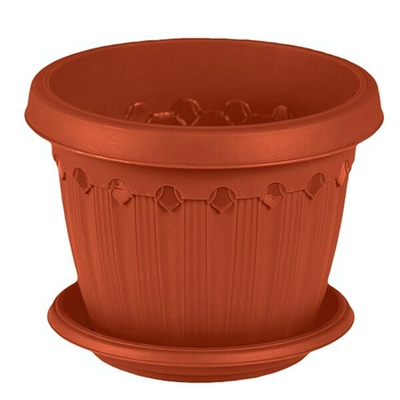 Кашпо "Флавия" 10 л с поддоном цвет терракотовый