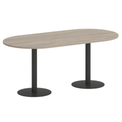 Home Office Стол овальный VR.SP-5-180.1 Дуб Аттик/Металл Антрацит 1800*900*753