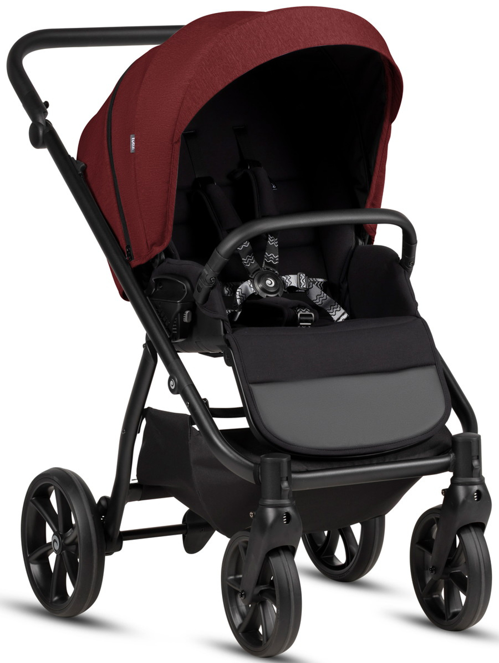 Детская коляска Tutis Leo 3 Plus 4 в 1 с автокреслом Elo Lux EduSky Black и базой 1582220 Burgundy